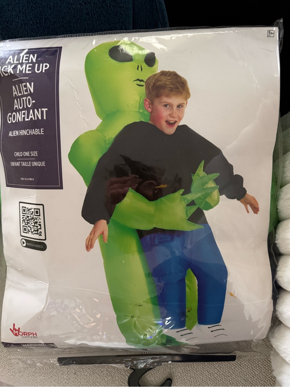 Morphe Inflatable Alien Hug Costume in Bright Green and Black